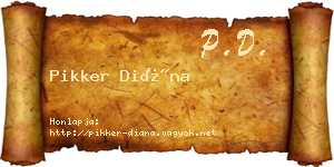 Pikker Diána névjegykártya